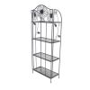 Black Metal 4-Shelf Kitchen Dining Bakers Rack Plant Stand Bookcase Storage Unit