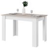 47-inch Kitchen Dining Table or Computer Desk in White Light Grey Wood Finish