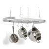 Heavy Duty Carbon Steel Ceiling Mount Kitchen Pot Rack with 16 Hanging Hooks