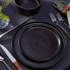 16-Piece Stoneware Dinnerware Set in Matte Black - Service for 4