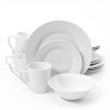 16-Piece White Ceramic Dinnerware Set w/ Bowls Plates and Mugs - Service for 4