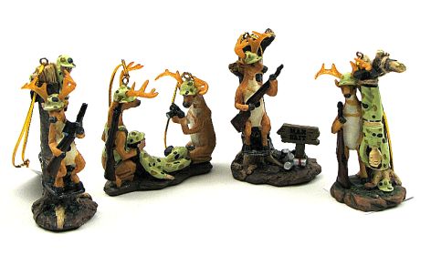 Comical Deer Hunter Ornament Priced Each