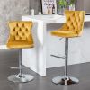 A&A Furniture,Swivel Velvet Barstools Adjusatble Seat Height from 25-33 Inch