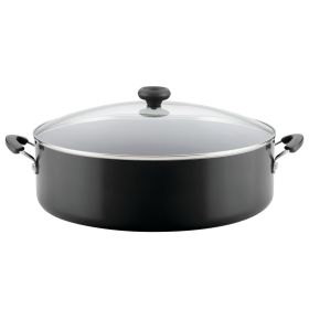 Farberware Easy Clean 14 inch Aluminum Nonstick Covered Family Pan, Black