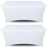 Stretch Spandex Table Covers 4FT Pack of 2 Fitted Tablecloths for Rectangle Tables Stretchy Wrinkle Resistant Folding Table Cover White