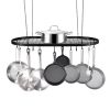 VEVOR Hanging Pot Rack, 32 inch Hanging Pot Rack Ceiling Mount, Ceiling Pot Rack with 12 S Hooks, 80 lbs Loading Weight, Ideal for Home, Restaurant