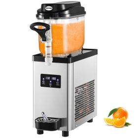 VEVOR Commercial Slushy Machine, 6L/1.6 Gallons 25 Cups Single-Bowl, 300W 110V, Stainless Steel Margarita Smoothie Frozen Drink Maker