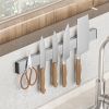 1 Piece 304 Stainless Steel Magnet Knife Holder Kitchen Punch-free Knife Storage Kitchen Knife Rack Magnetic Suction Knife Holder