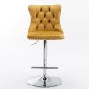 A&A Furniture,Swivel Velvet Barstools Adjusatble Seat Height from 25-33 Inch