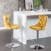 A&A Furniture,Swivel Velvet Barstools Adjusatble Seat Height from 25-33 Inch