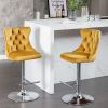 A&A Furniture,Swivel Velvet Barstools Adjusatble Seat Height from 25-33 Inch