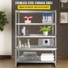 VEVOR Stainless Steel Shelves 47.5x18 Inch 5 Tier Adjustable Shelf Storage Unit Stainless Steel Rack Shelving Heavy Duty Shelving for Kitchen Commerci