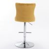 A&A Furniture,Swivel Velvet Barstools Adjusatble Seat Height from 25-33 Inch