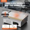 VEVOR Commercial Electric Griddle, 1600W Countertop Half-Flat Top Grill, 122¬∞F-572¬∞F Adjustable Temp