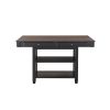 Transitional Style Counter Height Dining Set 5pc Table w Display Shelves Drawers and 4x Counter Height Chairs Black Finish Funiture