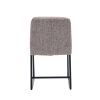 Upholstered Linen Fabric Dining Chairs Set of 2 With Metal Legs