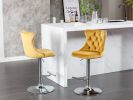 A&A Furniture,Swivel Velvet Barstools Adjusatble Seat Height from 25-33 Inch