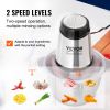 VEVOR Food Processor, Electric Meat Grinder with 4-Wing Stainless Steel Blades, 8 Cup+5 Cup Two Bowls, 400W Electric Food Chopper