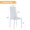 Grid armless high backrest dining chair, 6-piece set of white chairs and plated silver legs, office chair. Suitable for restaurants, living rooms