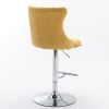 A&A Furniture,Swivel Velvet Barstools Adjusatble Seat Height from 25-33 Inch