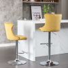 A&A Furniture,Swivel Velvet Barstools Adjusatble Seat Height from 25-33 Inch