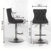 A&A Furniture,Swivel Velvet Barstools Adjusatble Seat Height from 25-33 Inch