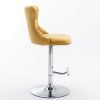 A&A Furniture,Swivel Velvet Barstools Adjusatble Seat Height from 25-33 Inch