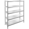 VEVOR Stainless Steel Shelves 47.5x18 Inch 5 Tier Adjustable Shelf Storage Unit Stainless Steel Rack Shelving Heavy Duty Shelving for Kitchen Commerci