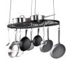 VEVOR Hanging Pot Rack, 36 inch Hanging Pot Rack Ceiling Mount, Ceiling Pot Rack with 20 S Hooks, 80 lbs Loading Weight, Ideal for Home, Restaurant