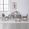 Upholstered Linen Fabric Dining Chairs Set of 2 With Metal Legs