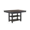 Transitional Style Counter Height Dining Set 5pc Table w Display Shelves Drawers and 4x Counter Height Chairs Black Finish Funiture