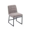 Upholstered Linen Fabric Dining Chairs Set of 2 With Metal Legs