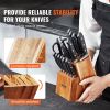 VEVOR Knife Storage Block 15 Slots, Acacia Wood Universal Knife Holders Without Knives, Large Countertop Butcher Block Knife Organizer