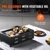 VEVOR Reversible Grill/Griddle, 9.7"x16.7" Pre-Seasoned Cast Iron Griddle, Rectangular Double Burner Griddle Pan