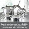 Farberware Millennium 10 Piece Stainless Steel Pots and Pans, Silver