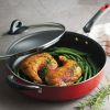 Tramontina EveryDay 5 Qt Aluminum Nonstick Covered Jumbo Cooker Red