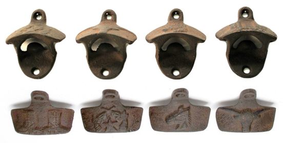 Western Cast Iron Rust Bottle Openers Set of 4