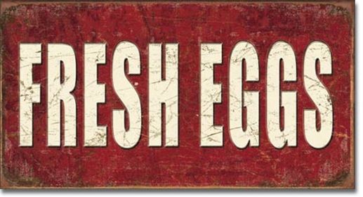 TIN SIGN Fresh Eggs