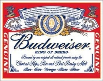 Tin Sign Budweiser - Label