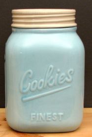 Ceramic Blue Mason Jar Cookie Jar