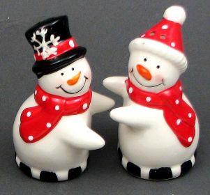 Ceramic Snowman S/P Set