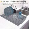 1pc Silicone Draining Board Mat, Folding Draining Mat, Large Drain Pad, Eco-Friendly Drainer Mat Heat Resistant Pot Mat Dishwasher Safe Trivet Mat